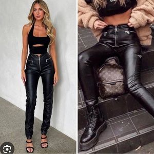 Tiger Mist BLACK Faux Leather Pants (Small)